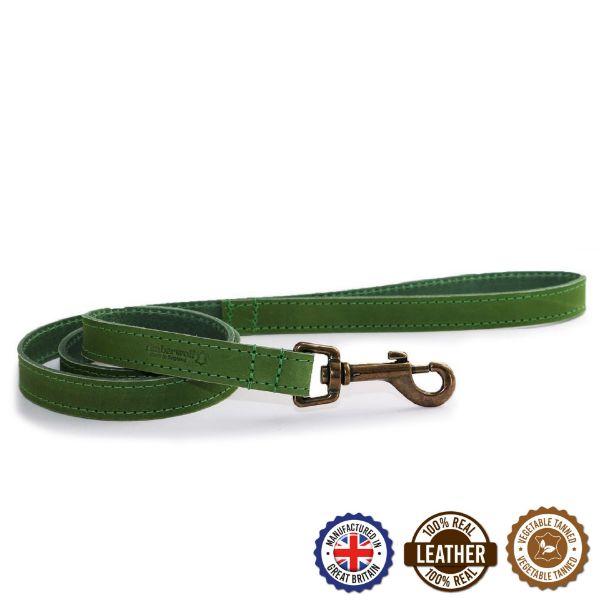 Picture of Ancol Timberwolf Leather Lead Green 1mx19mm