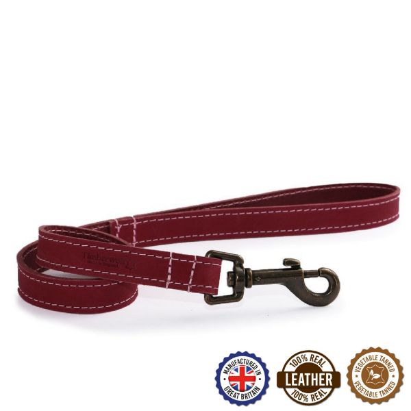Picture of Ancol Timberwolf Leather Lead Raspberry 60cmx19mm