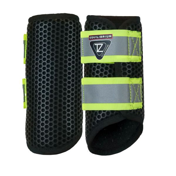 Picture of Equilibrium Tri-Zone Brushing Boots Black / Fluorescent Yellow