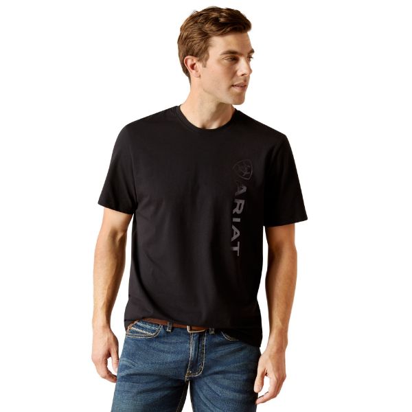 Picture of Ariat Mens Vertical Logo SS T-Shirt Black