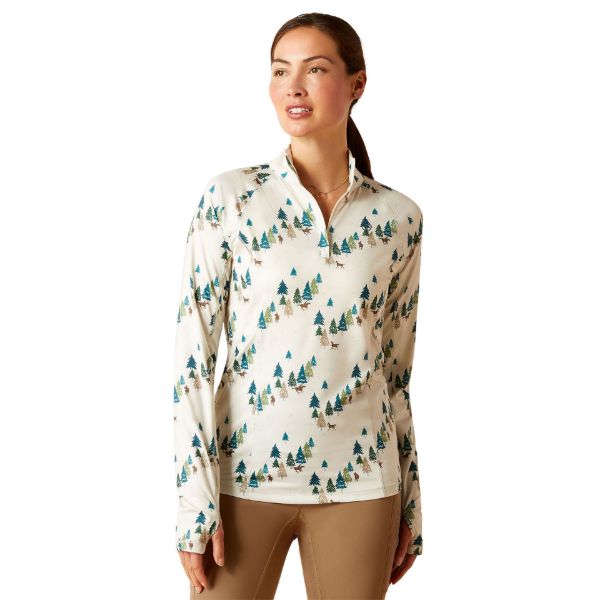 Picture of Ariat Wms Lowell 2.0 1/4 Zip Base Layer Forest Ride 