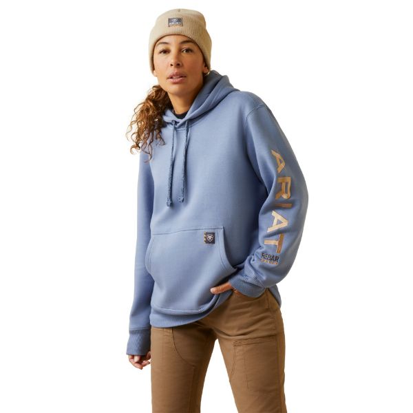 Picture of Ariat Womens Rebar Graphic Hood Colony Blue