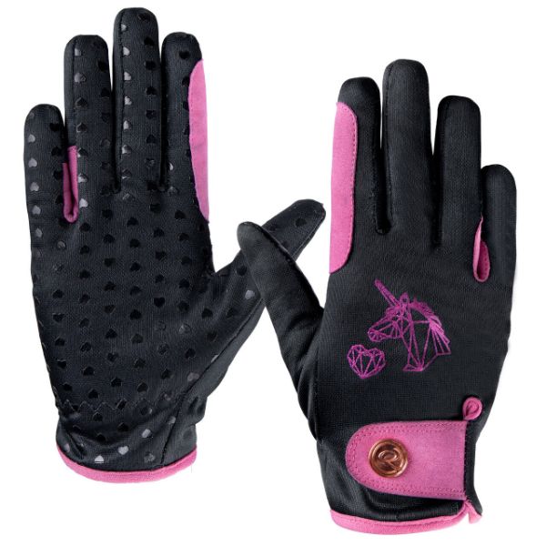 Picture of QHP Junior Glove Didy Grey / Pink