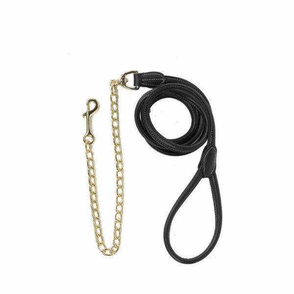 Picture of Kentucky Horsewear Leather Chain Lead Black 270cm