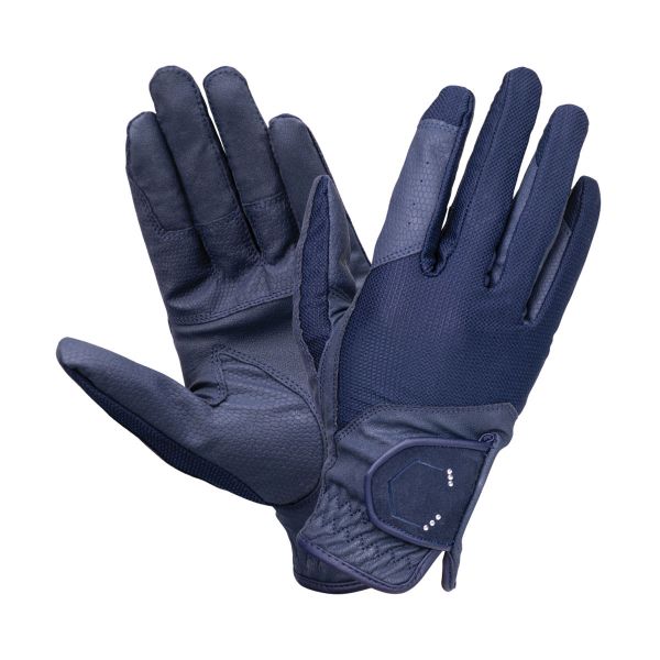 Picture of Coldstream Blakelaw Diamante Riding Gloves Navy / Silver