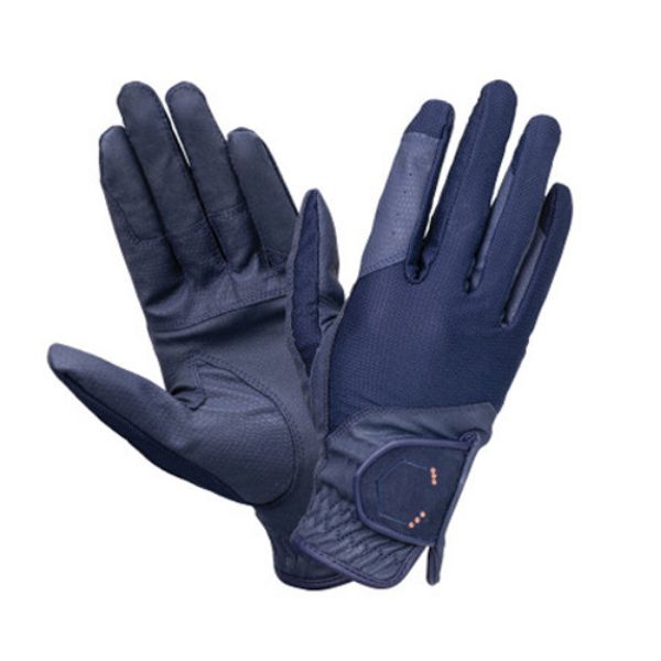 Picture of Coldstream Next Generation Blakelaw Diamante Riding Gloves Navy / Rose Gold Child