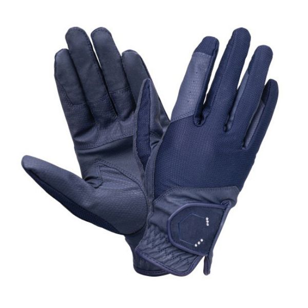 Picture of Coldstream Next Generation Blakelaw Diamante Riding Gloves Navy / Silver Child
