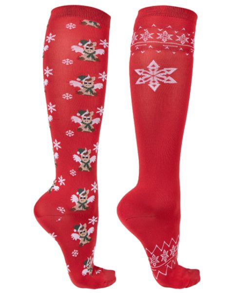 Picture of QHP Knee Stockings Merry Christmas (2 Pack) Red 35-38