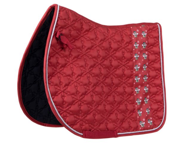 Picture of QHP Saddle Pad Merry Christmas AP Red Full
