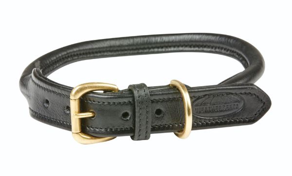 Picture of Weatherbeeta Rolled Leather Dog Collar Black