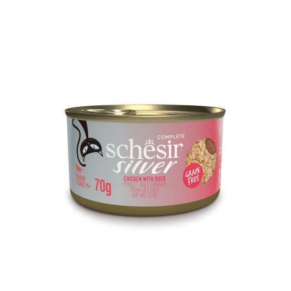 Picture of Schesir Silver Mousse & Fillets Older Cat Chicken & Duck70g