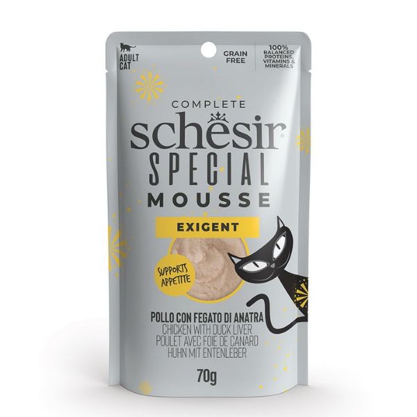 Picture of Schesir Special Adult Cat Exigent Chicken With Duck Liver In Mousse 70g