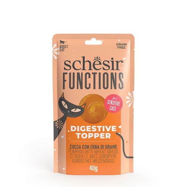 Picture of Schesir Functions Digestive Topper Adult Cat Pumpkin & Wheatgrass 40g