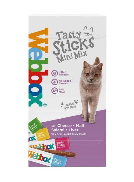 Picture of Webbox Cats Tasty Sticks Mini Mix Salami Cheese Liver Malt 32g