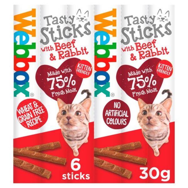Picture of Webbox Cat Tasty Sticks Beef & Rabbit 30g