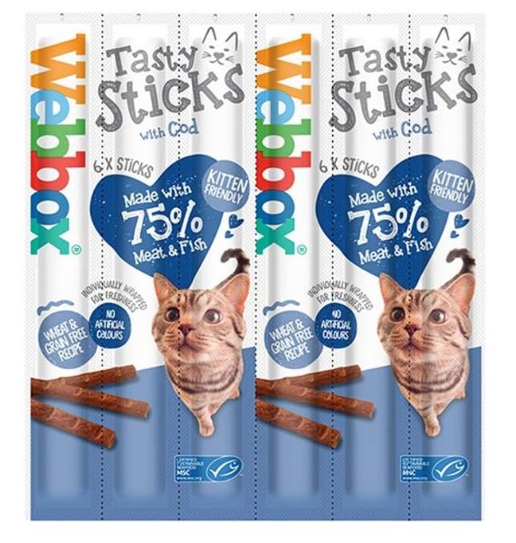 Picture of Webbox Cat Tasty Sticks Cod 30g