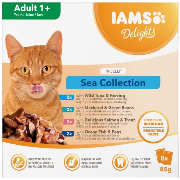 Picture of Iams Cat - Adult Pouch Delights Sea Collection Jelly 8x85g
