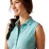 Picture of Ariat Womens Prix 2.0 Sleeveless Polo Marine Blue