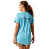 Picture of Ariat Womens Rebar Evolution Logo SS T-Shirt Norse Blue