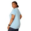 Picture of Ariat Womens Rebar Cotton Strong V-Neck T-Shirt Norse Blue Heather