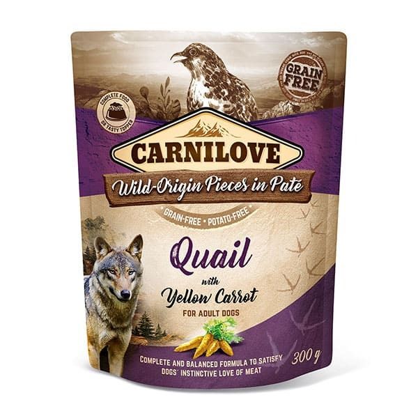 Picture of Carnilove Dog - Adult Pouch Quail With Yellow Carrot 300g
