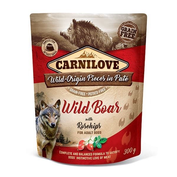 Picture of Carnilove Dog - Adult Pouch Wild Boar With Rosehips 300g