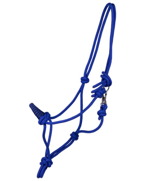 Picture of QHP Rope Halter With Clip Cobalt Blue