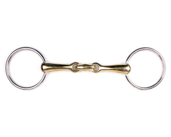 Picture of QHP Snaffle Bit Double Jointed German Argentan Gold