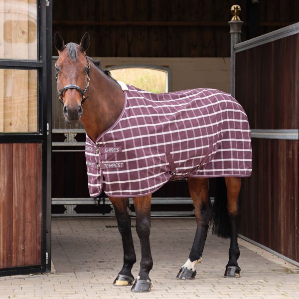 Picture of Shires Tempest Original Stable Sheet Maroon Check