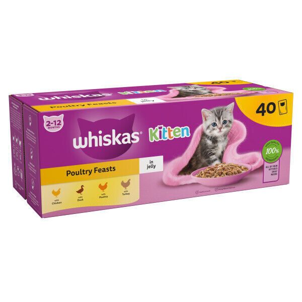 Picture of Whiskas Pouches Kitten Poultry Feast Jelly 40x100g