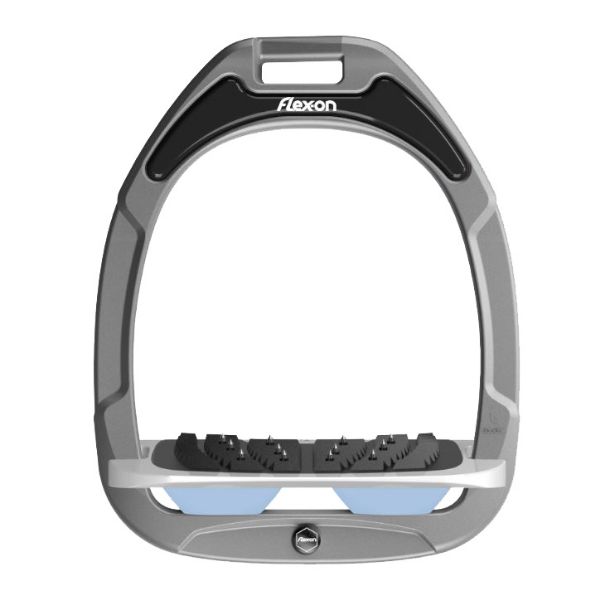 Picture of Flex-on Green Composite Stirrups Grey/Grey/Glacier Blue Inclined Ultra Grip