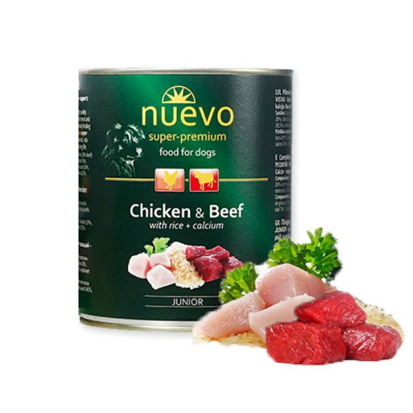 Picture of Nuevo Dog Junior Chicken & Beef With Rice 800g