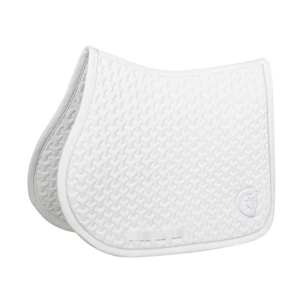 Picture of Kentucky Horsewear Saddle Pad Plaited 3D Logo Show Jumping White Full