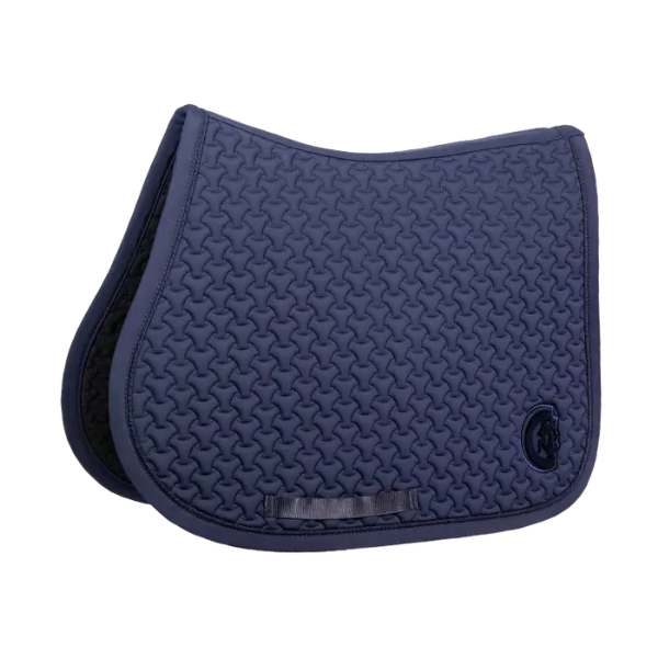 Picture of Kentucky Horsewear Saddle Pad Plaited 3D Logo Show Jumping Navy Full
