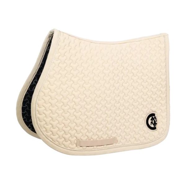 Picture of Kentucky Horsewear Saddle Pad Plaited 3D Logo Show Jumping Beige Full