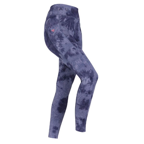 Picture of Aubrion Non-Stop Riding Tights Navy Tie Dye