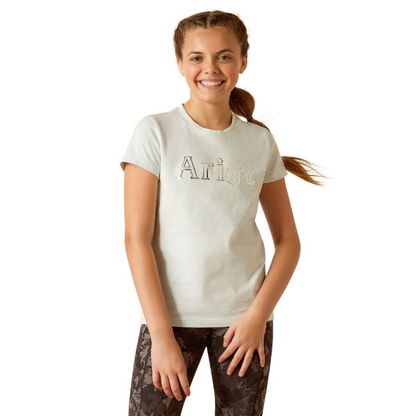 Picture of Ariat Youth Saddle SS T-Shirt Heather Plume