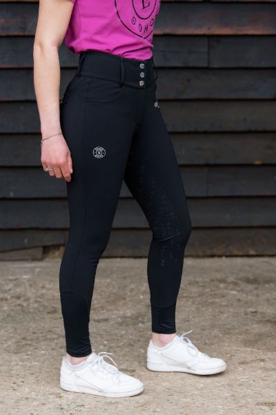 Picture of Soho Equestrian Breeches Full Grip Midnight Black