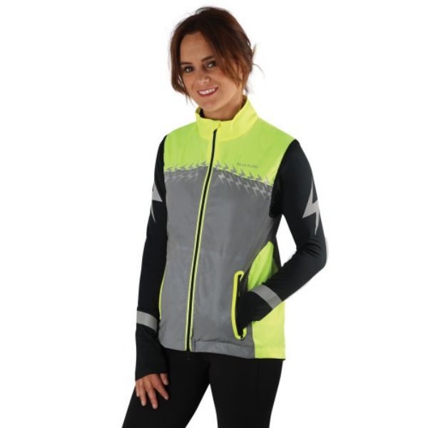 Picture of Hy Equestrian Silva Flash Lightweight Duo Reflective Gilet Yellow / Reflective Silver 