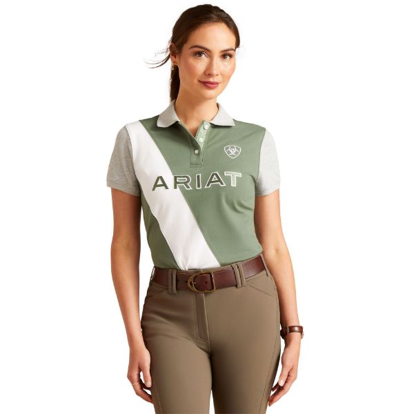Picture of Ariat Womens Taryn SS Polo Duck Green