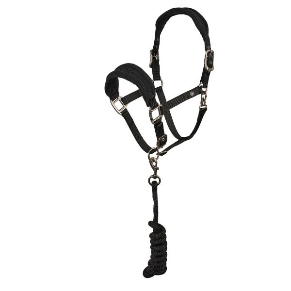 Picture of Shires ARMA Comfy Fleece Headcollar & Lead Rope Black