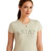 Picture of Ariat Womens Posey Short Sleeved T-Shirt Heather Laurel Green
