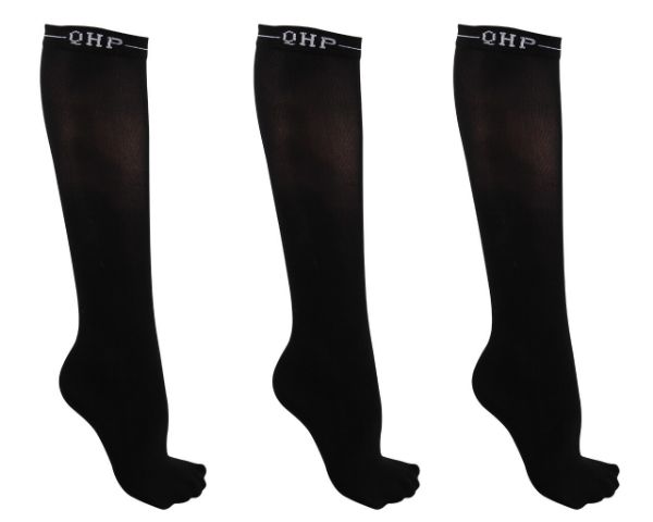 Picture of QHP Knee Stockings Color 3 Pack Black 35-38