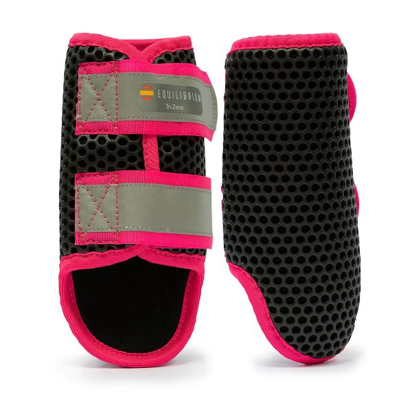Picture of Equilibrium Tri-Zone Brushing Boots Black / Fluorescent Pink