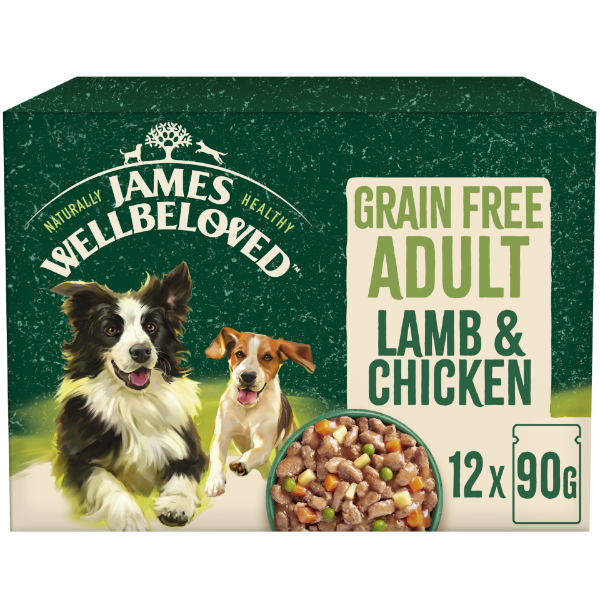 Picture of James Wellbeloved Dog - Adult Pouch Grain Free Lamb & Chicken 12x90g