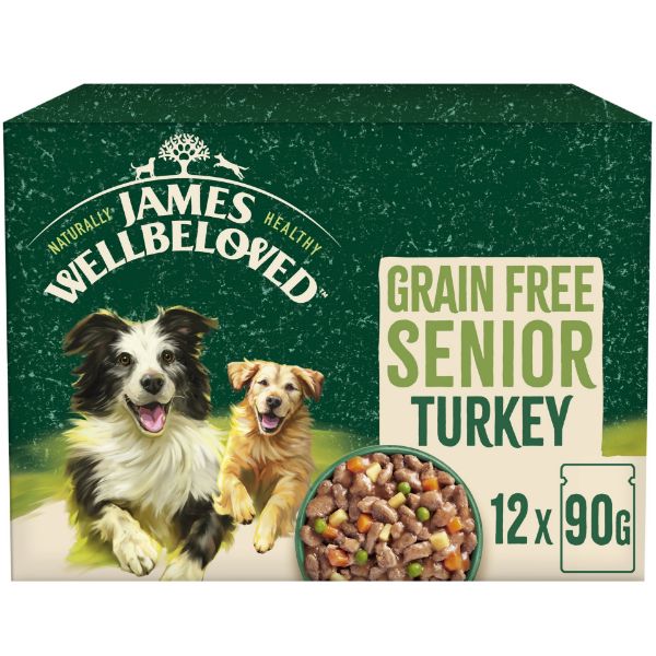 Rokers Save on Animal Feed Pet Supplies Big Pet Shop Brands James Wellbeloved Dog Senior Pouch Grain Free Turkey 12x90g