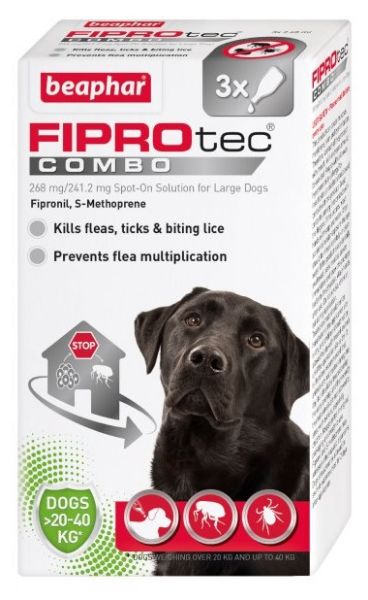Picture of Beaphar Fiprotec Combo Large Dog Spot On 3 Tube