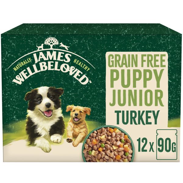 Picture of James Wellbeloved - Puppy Pouch Grain Free Turkey 12x90g