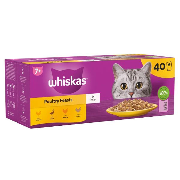 Picture of Whiskas Senior 7+ Poultry Feasts In Jelly 40x85g