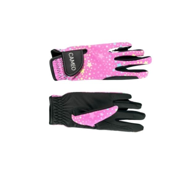 Picture of Cameo Equine Junior Zest Riding Glove Pink Stars